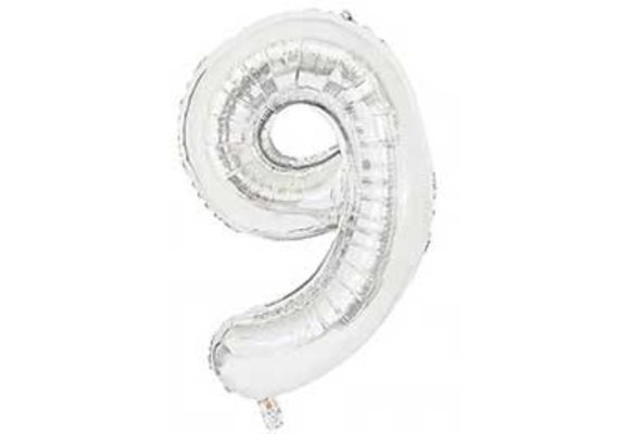 Cijfer Silver 9 - 24 inch - 2 stuks