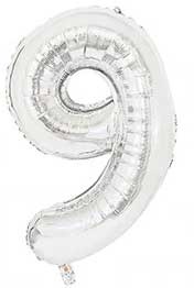 Cijfer Silver 9 - 24 inch - 2 stuks