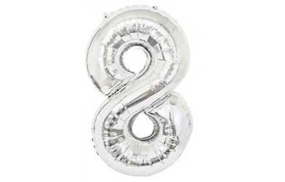 Cijfer Silver 8 - 24 inch - 2 stuks
