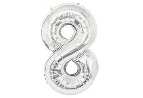 SALE > Cijfer Silver 8 - HA24"/60cm - 2 stuks