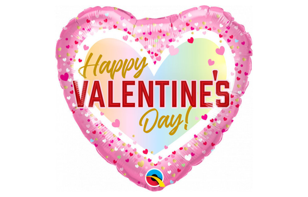 HRT Confetti Ombre Valentine's Day - 18 inch - Qualatex