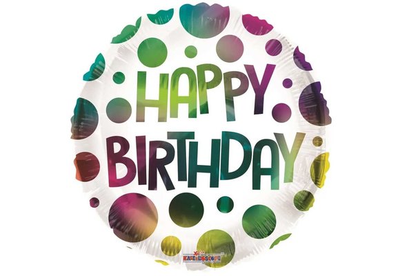 Birthday - Multicolour Dots - 18 inch -  Kaleidoscope