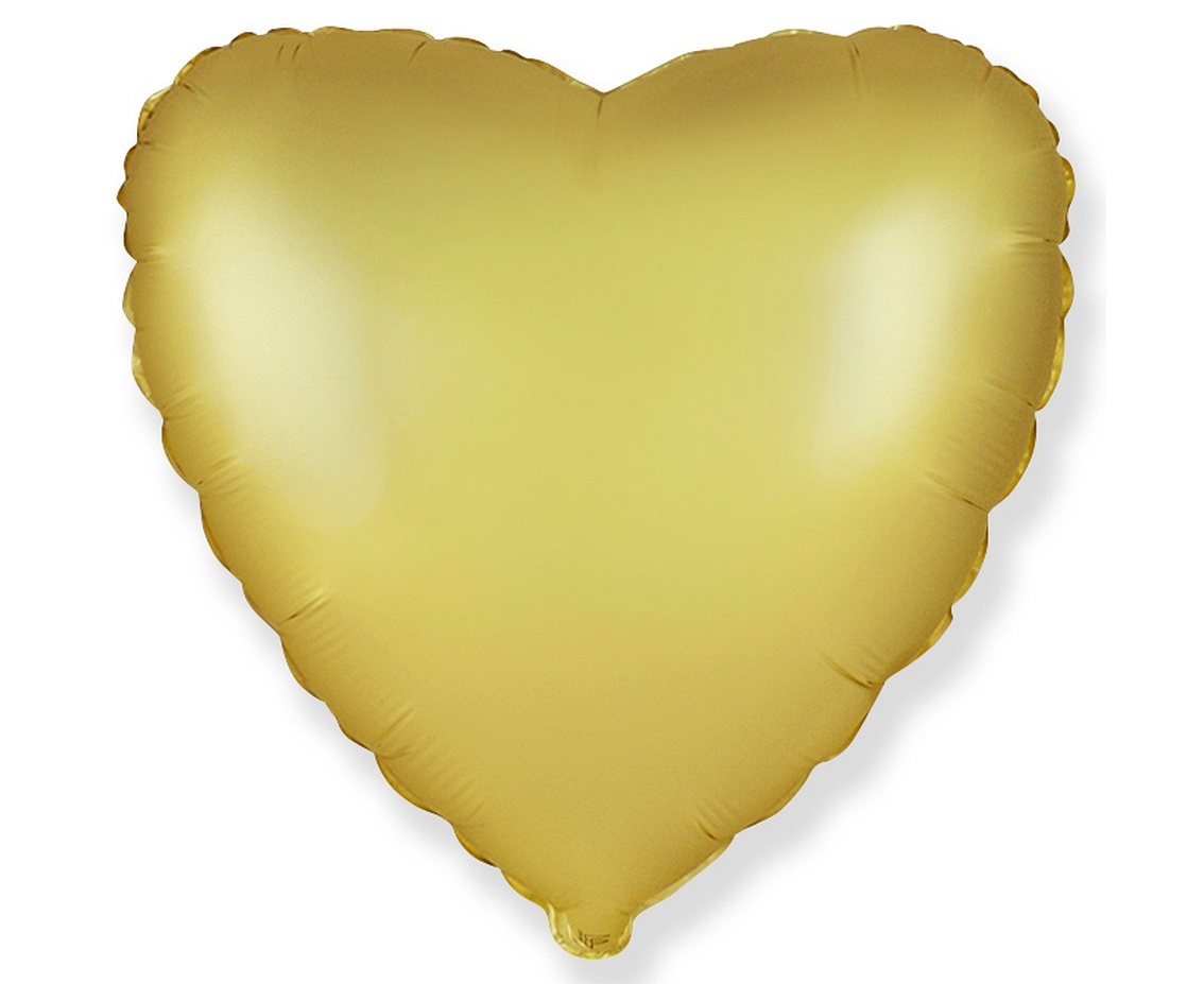 Heart - Gold  Satin Pastel - FX18"/45cm - 5 pcs