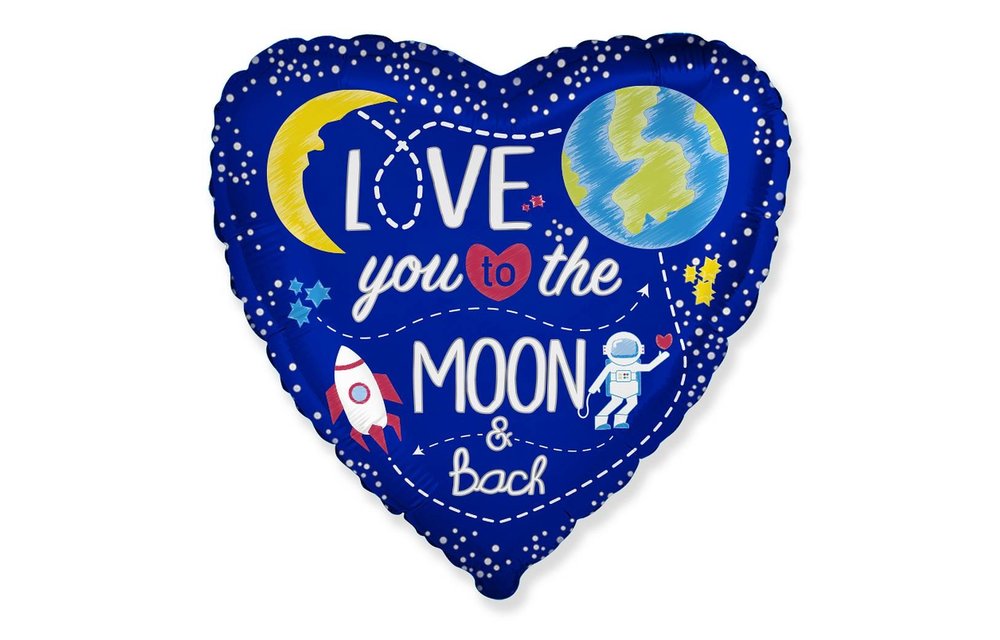 Heart - Love You to the Moon & Back - 18 inch - Flex