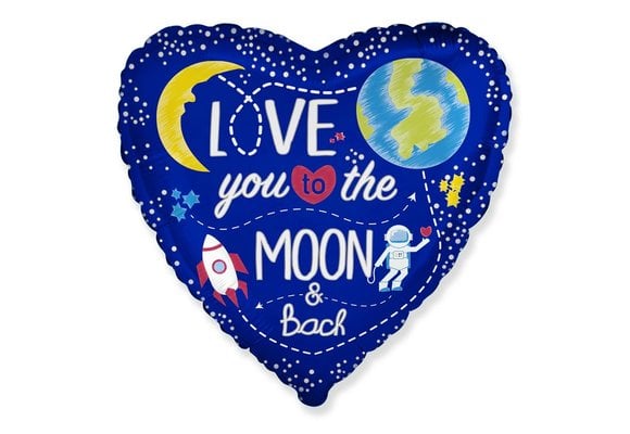 Heart - Love You to the Moon & Back - 18 inch - Flex