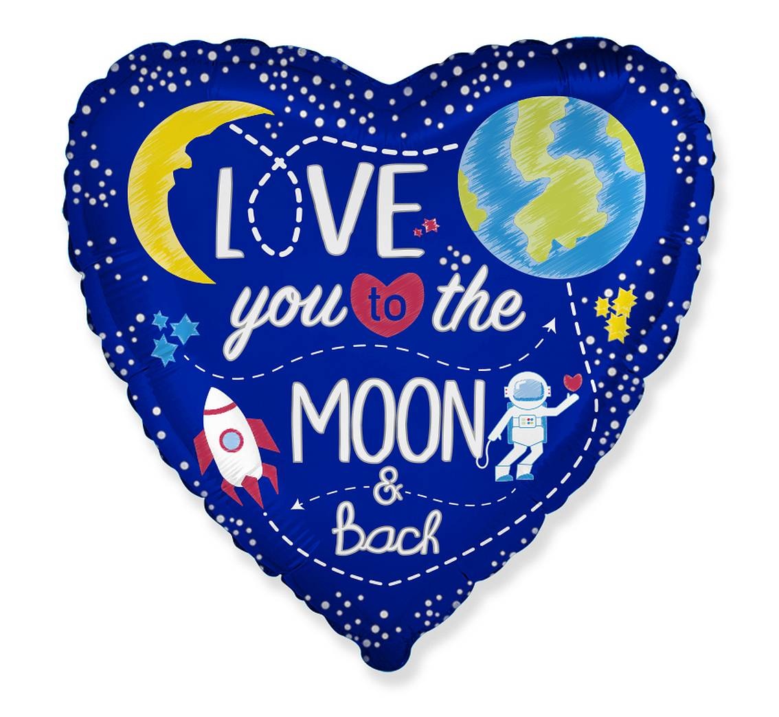 Heart - Love You to the Moon & Back - 18 inch - Flex