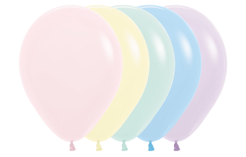 Sempertex 12 inch  Pastel Matte Assortment 600 - 50 pcs