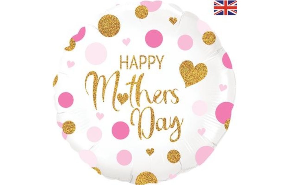 Happy Mothers Day Pink&Gold Confetti - O18"/45cm
