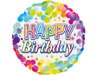 Birthday Colourful Confetti - O18"/45cm