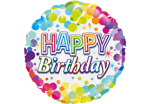 Birthday Colourful Confetti - O18"/45cm