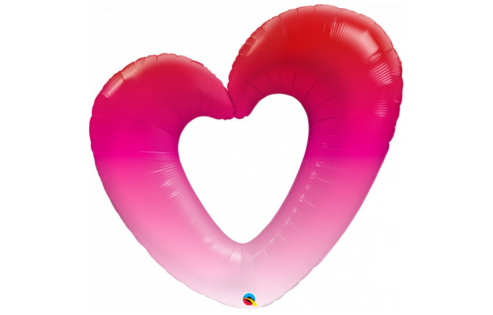 Heart - Open - Pink Ombre - 42 inch - Qualatex