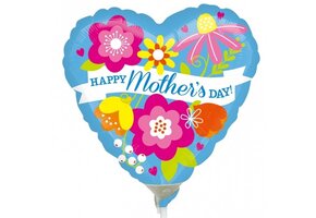 MICROFOIL - Heart Happy Mothersday Blue - 9 inch - Anagram