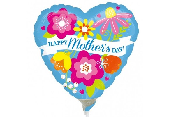 MICROFOIL - Heart Happy Mothersday Blue - 9 inch - Anagram