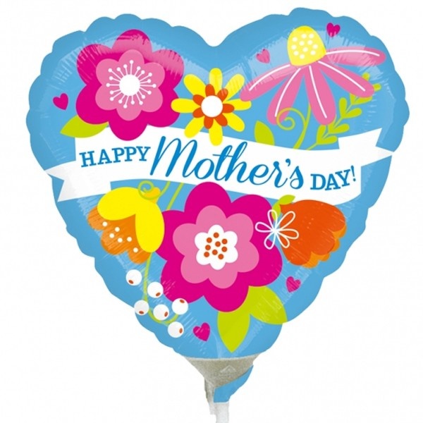 MICROFOIL - Heart Happy Mothersday Blue - 9 inch - Anagram