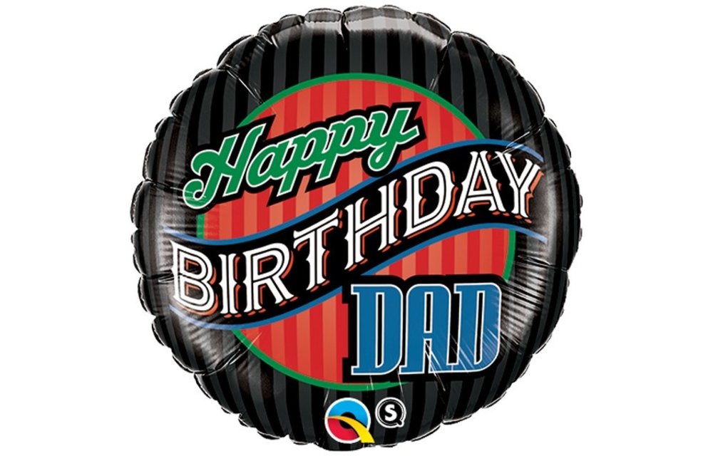 Happy Birthday Dad Stripes - 18 inch - Qualatex
