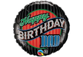 Happy Birthday Dad Stripes - 18 inch - Qualatex