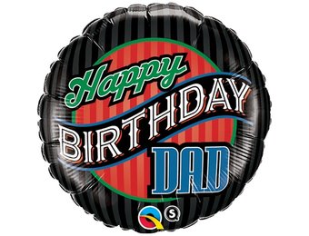 Happy Birthday Dad Stripes - Q18"/45cm