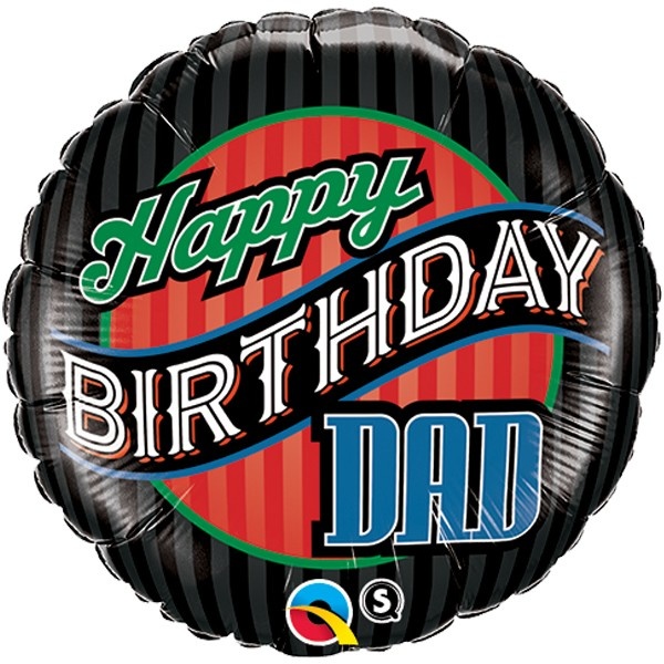 Happy Birthday Dad Stripes - Q18"/45cm