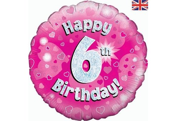 Birthday - Pink Holographic - 6 - 18 inch - Oaktree