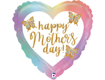 Heart - Happy Mothersday Opal Butterflies - B18"/45