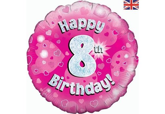 Birthday Pink Holographic - 8 - O18"/45cm