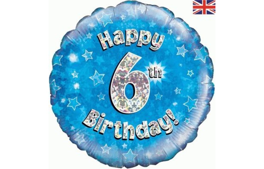 Birthday Blue Holographic - 6 - O45cm
