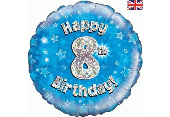 Birthday - Blue Holographic - 8 - 18 inch - Oaktree