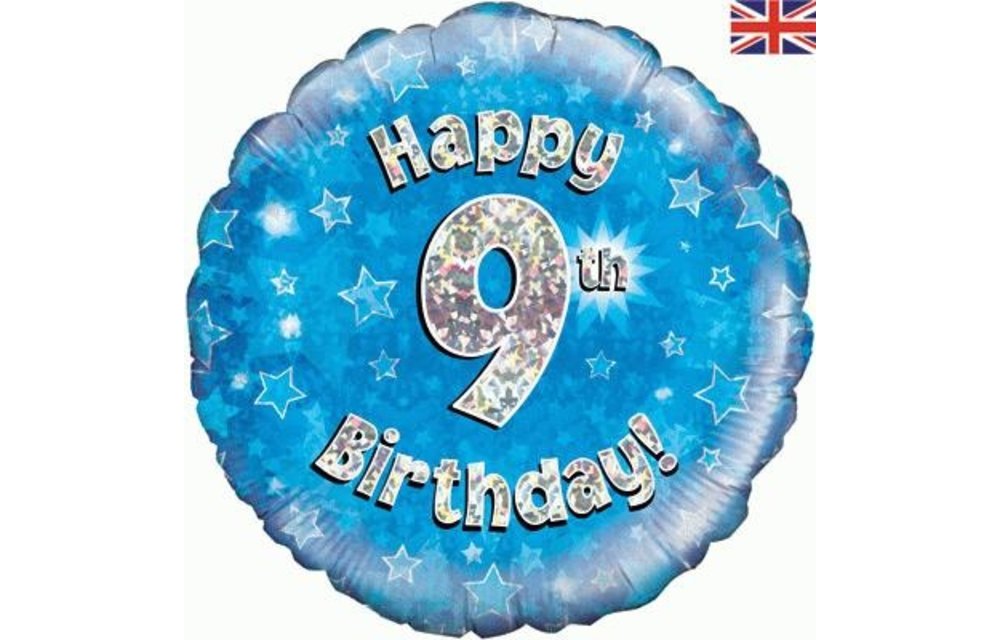 Birthday Blue Holographic - 9 - O45cm
