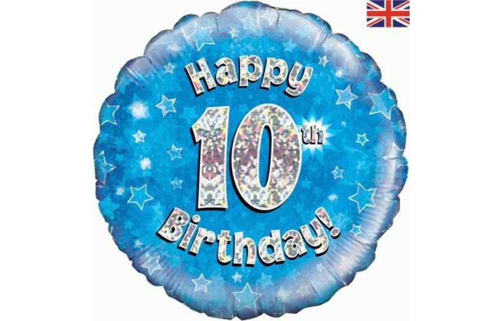 Birthday Blue Holographic - 10 - O45cm