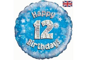 Birthday Blue Holographic - 12 - O45cm