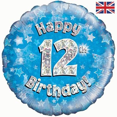 Birthday Blue Holographic - 12 - O45cm