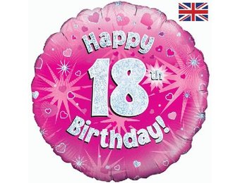 Birthday Pink Holographic - 18 - O18"/45cm