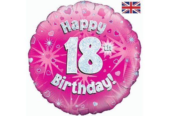 Birthday - Pink Holographic - 18 - 18 inch - Oaktree