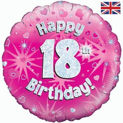 Birthday Pink Holographic - 18 - O18"/45cm