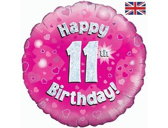 Birthday - Pink Holographic - 11 - 18 inch - Oaktree