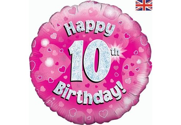 Birthday Pink Holographic - 10 - O18"/45cm