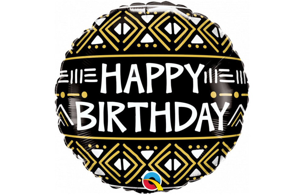 Happy Birthday Geometric Print - 18 inch - Qualatex