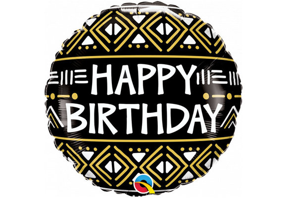 Happy Birthday Geometric Print - Q18"/45 cm