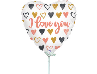 MICRO - HEART Rose Gold Hearts I Love You - 9inch - Betallic
