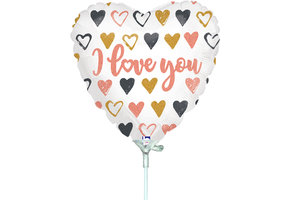 MICRO - HEART Rose Gold Hearts I Love You - 9 inch - VOL