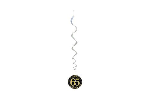 Hanging Swirls - Black & Gold - 65th - 6stks