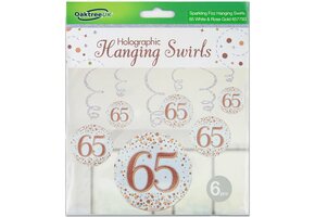 Hanging Swirls - White & Rose Gold - 65th - 6 stuks