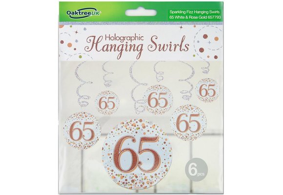 Hanging Swirls - White & Rose Gold - 65th - 6 stuks