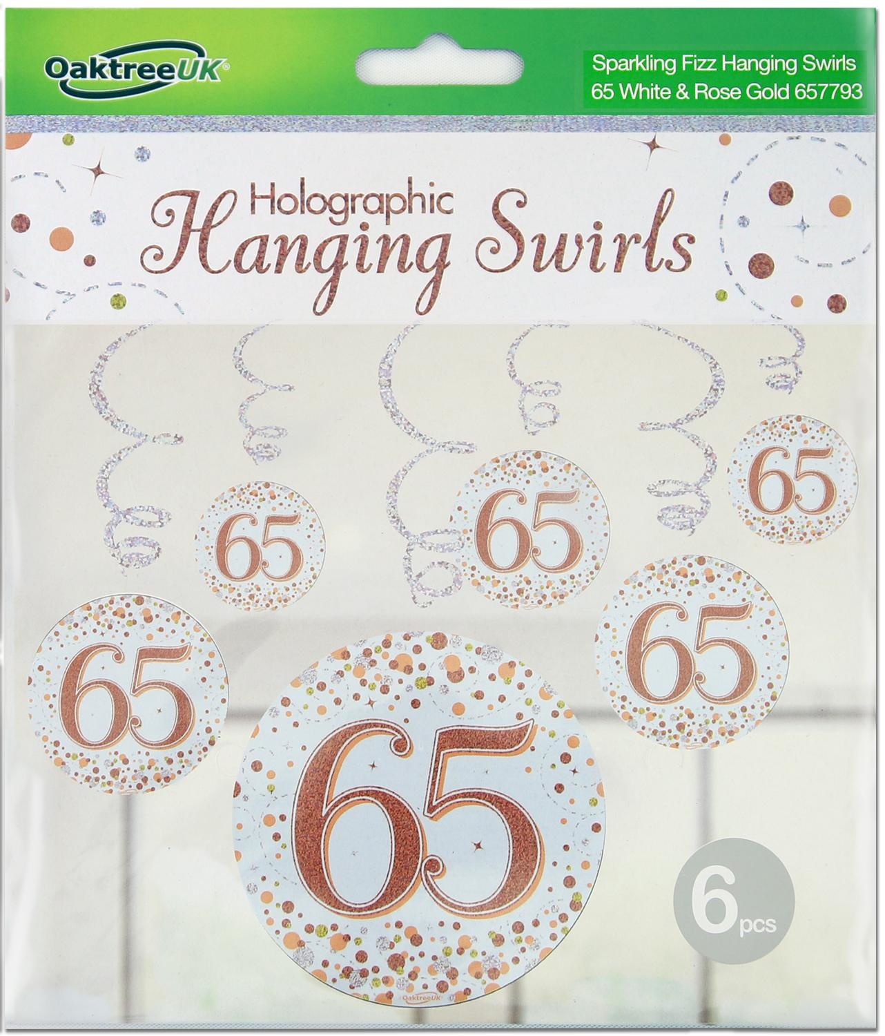Hanging Swirls - White & Rose Gold - 65th - 6 stuks