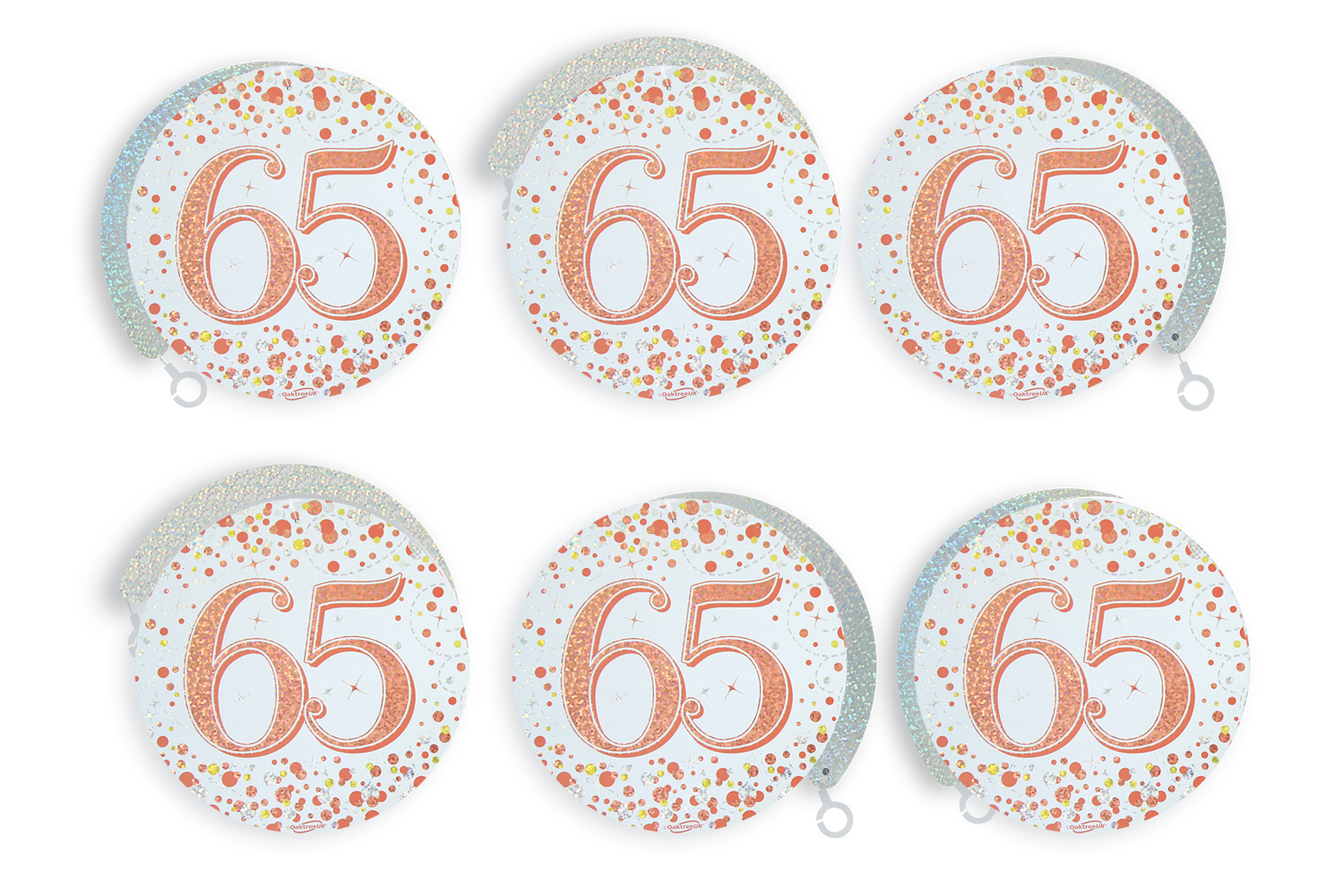 Hanging Swirls - White & Rose Gold - 65th - 6 stuks