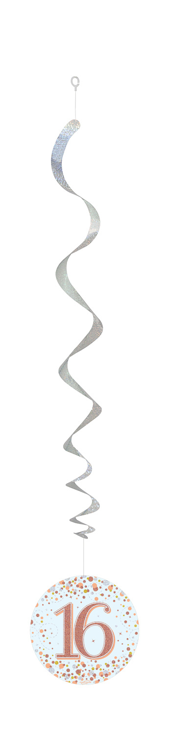 Hanging Swirls - White & Rose Gold - 16th - 6 stuks