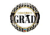 MICRO - Congrats Grad Black&Gold - 9 inch - Qualatex