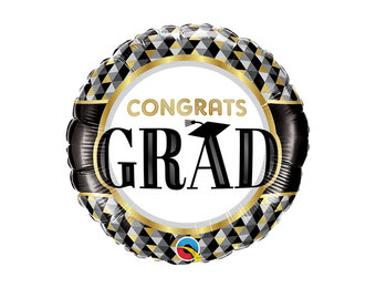 MICRO - Congrats Grad Black&Gold - 9 inch - Qualatex - VOL