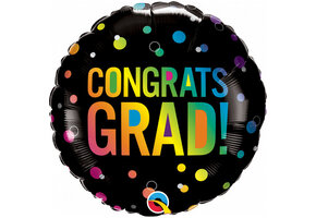 Congrats Grad Ombre Dots - 18 inch - Qualatex