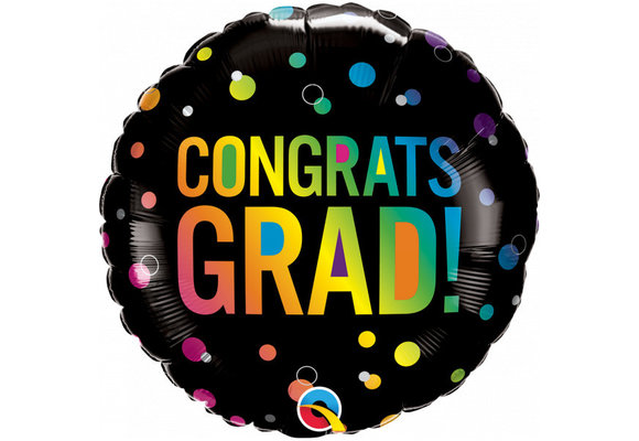 Congrats Grad Ombre Dots - 18 inch - Qualatex